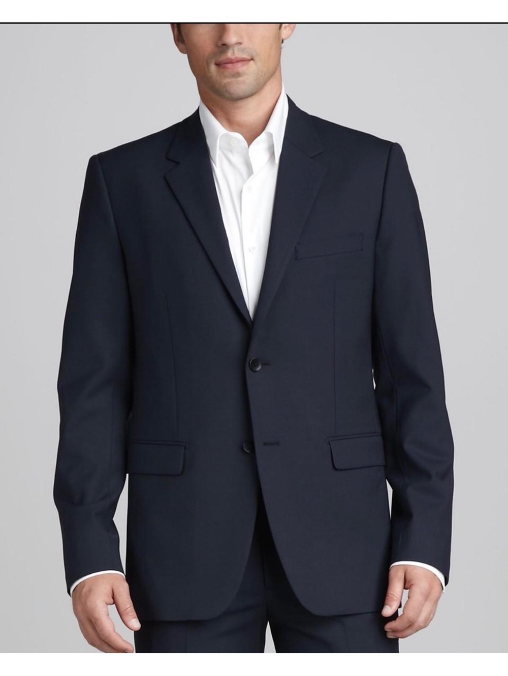 Theory Xylo Karmo Men’s Navy 100% Wool Two Button Blazer Jacket 40L NWT